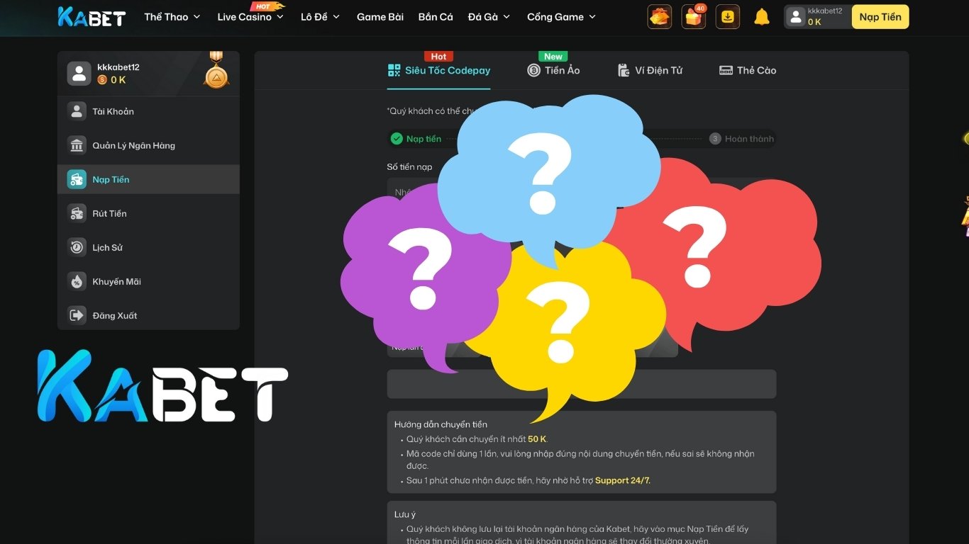 Câu hỏi thường gặp khi rút tiền Kabet
